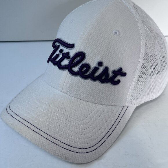 Titleist Flex Golf Hat Cap Adjust to Fit Mesh White And Gray‎ S/M (set Of 2) - Picture 3 of 10